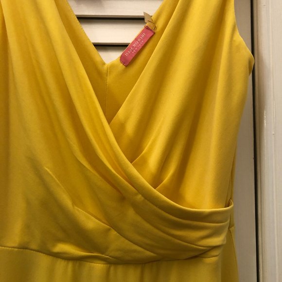 🎁Isaac Mizrahi yellow dress, sleeveless, V-shaped - Picture 3 of 6